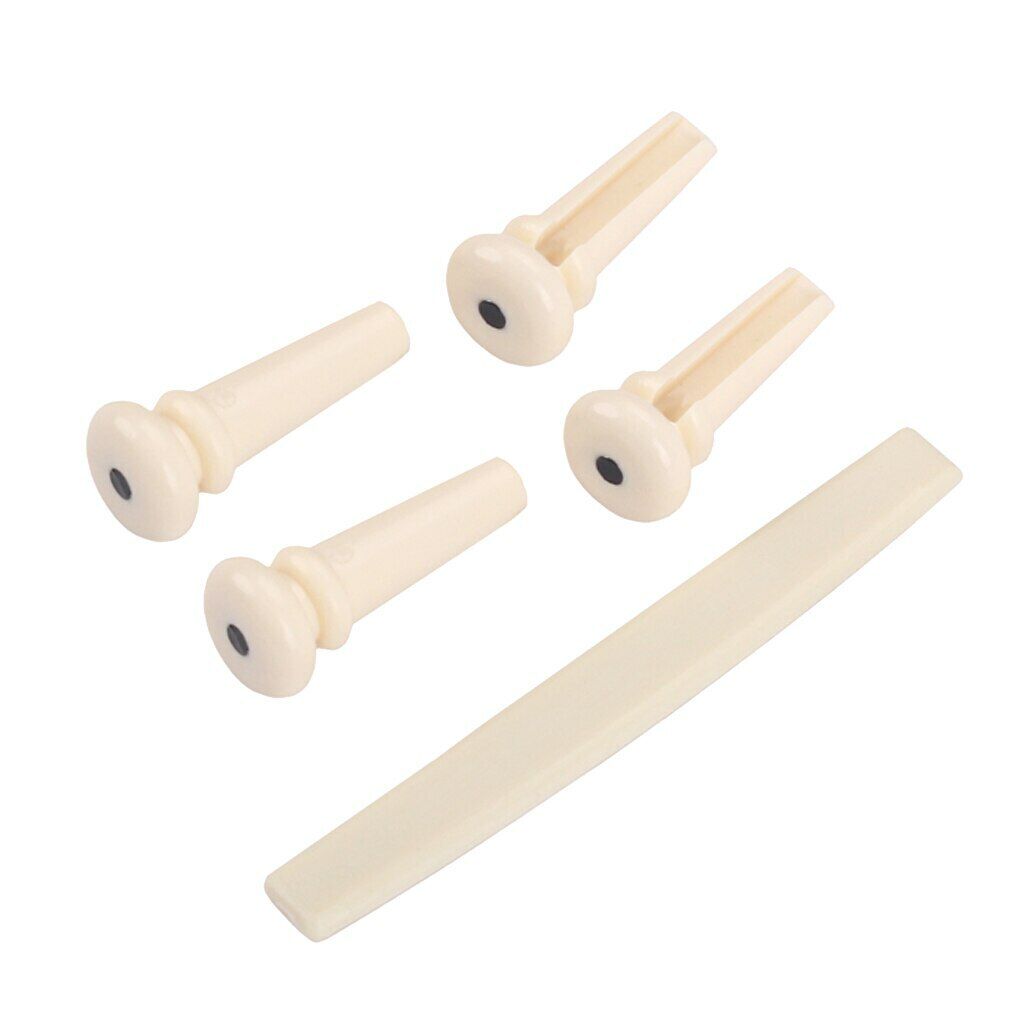 Acoustic Bass Guitar Bridge Pins, Saddle Set Fit Washburn,Epiphone,Ibanez,Rogue
