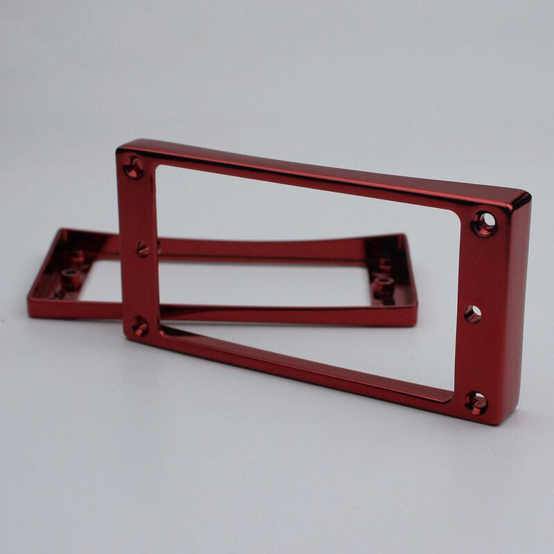 Red Metal Guitar Humbucker Pickups Curved Rings Fit Epiphone Les Paul LP