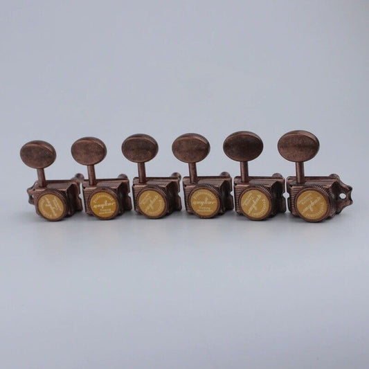 Vintage Lock Inline Guitar Bronze Machine Heads Tuners Fit Fender Strat Tele