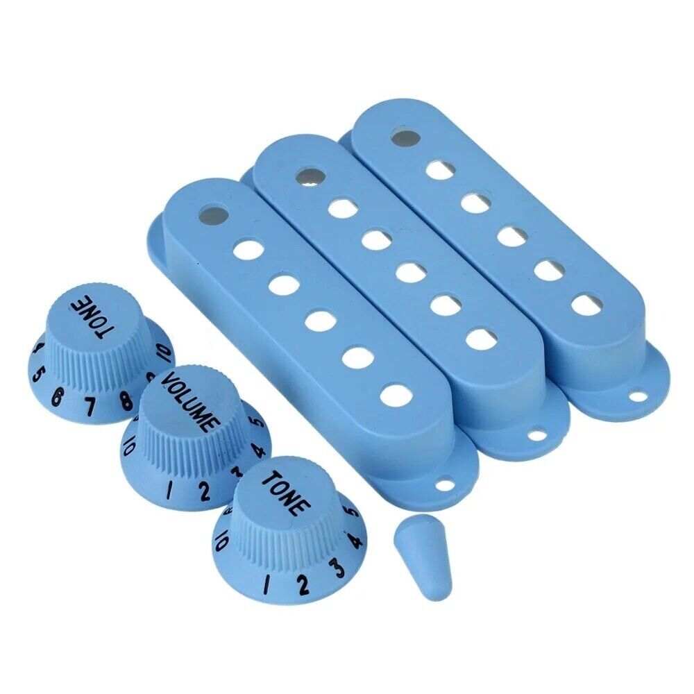 1 Set Guitar Control Knobs with Single Coil Pickup Covers Fit Stratocaster ST