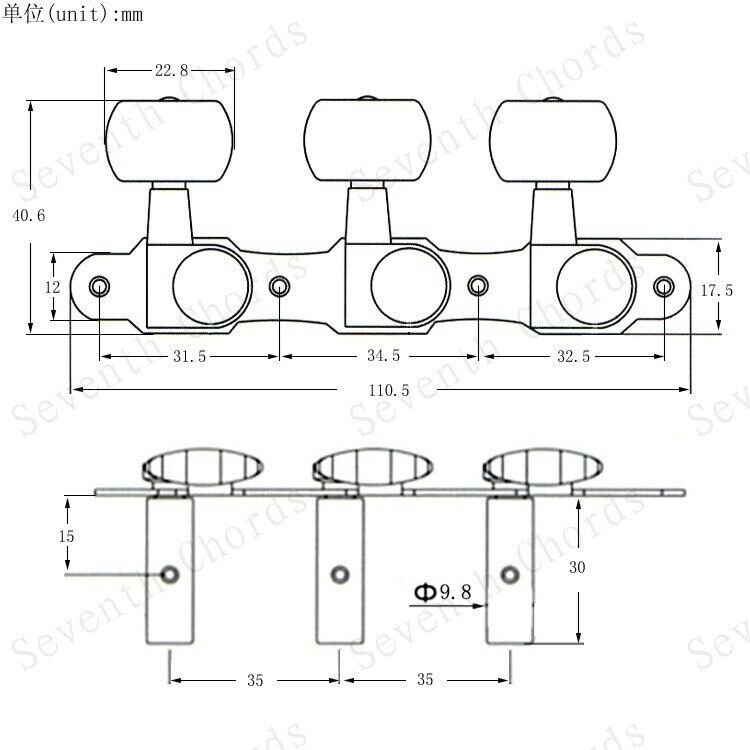 Black Classical Guitar Machine Heads 3R3L Fit Squier,Ibanez,Takamine,Washburn