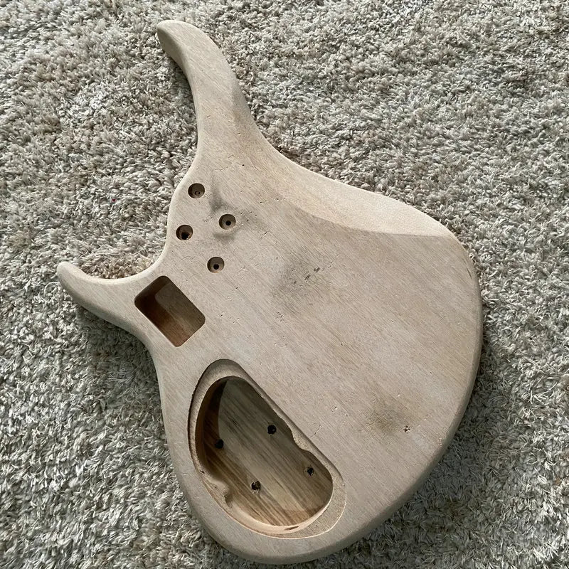 Zebra Wood Top Electric Bass Guitar Okoume Wood Body