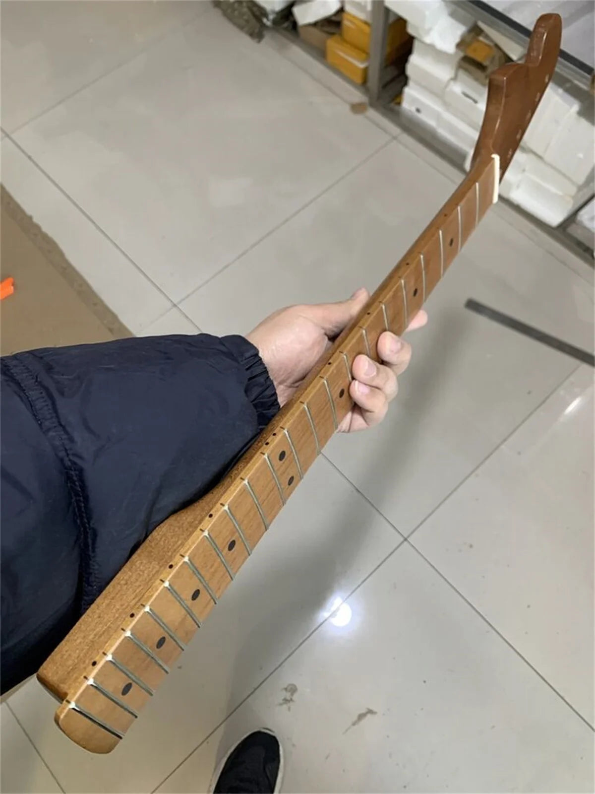 Reversed Headstock Roasted Maple Wood Stratocaster Strat Style Guitar Neck