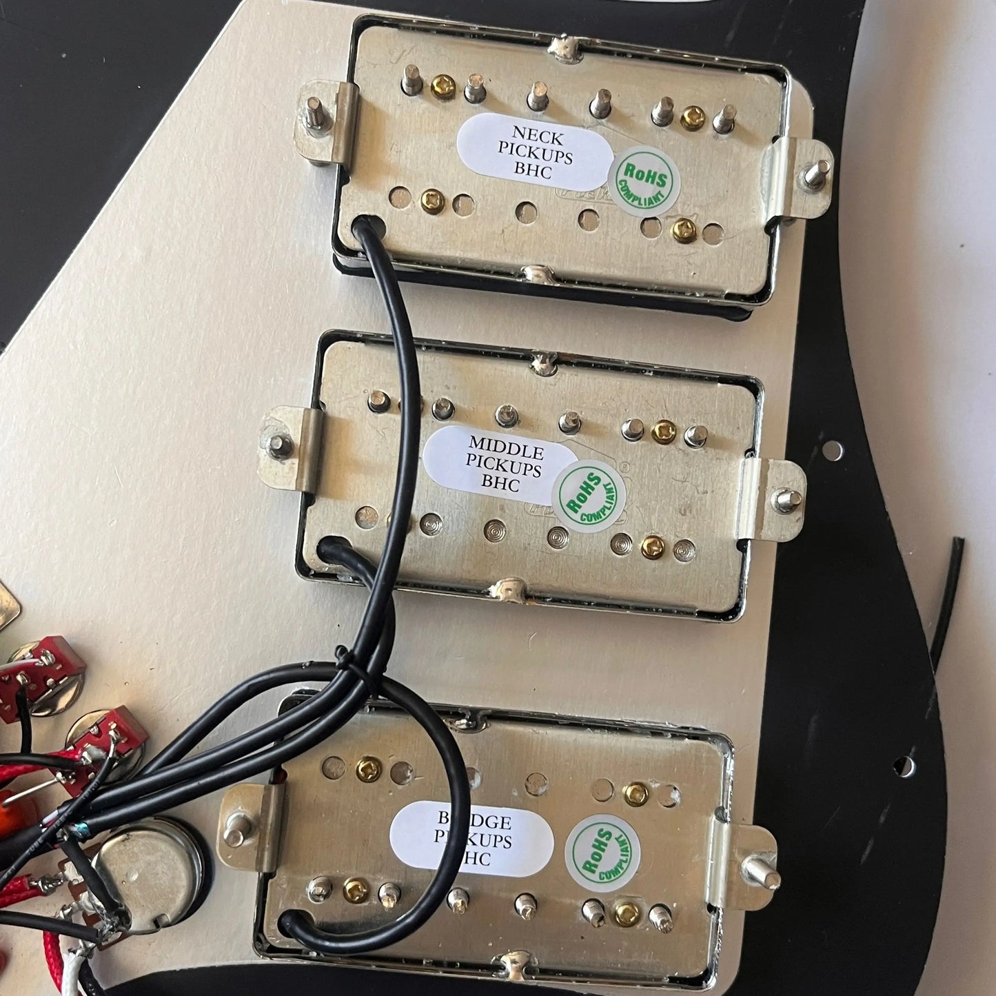 Black HHH Guitar Stratocaster Strat Style Loaded Prewired Pickguard, Multi Switches Wiring