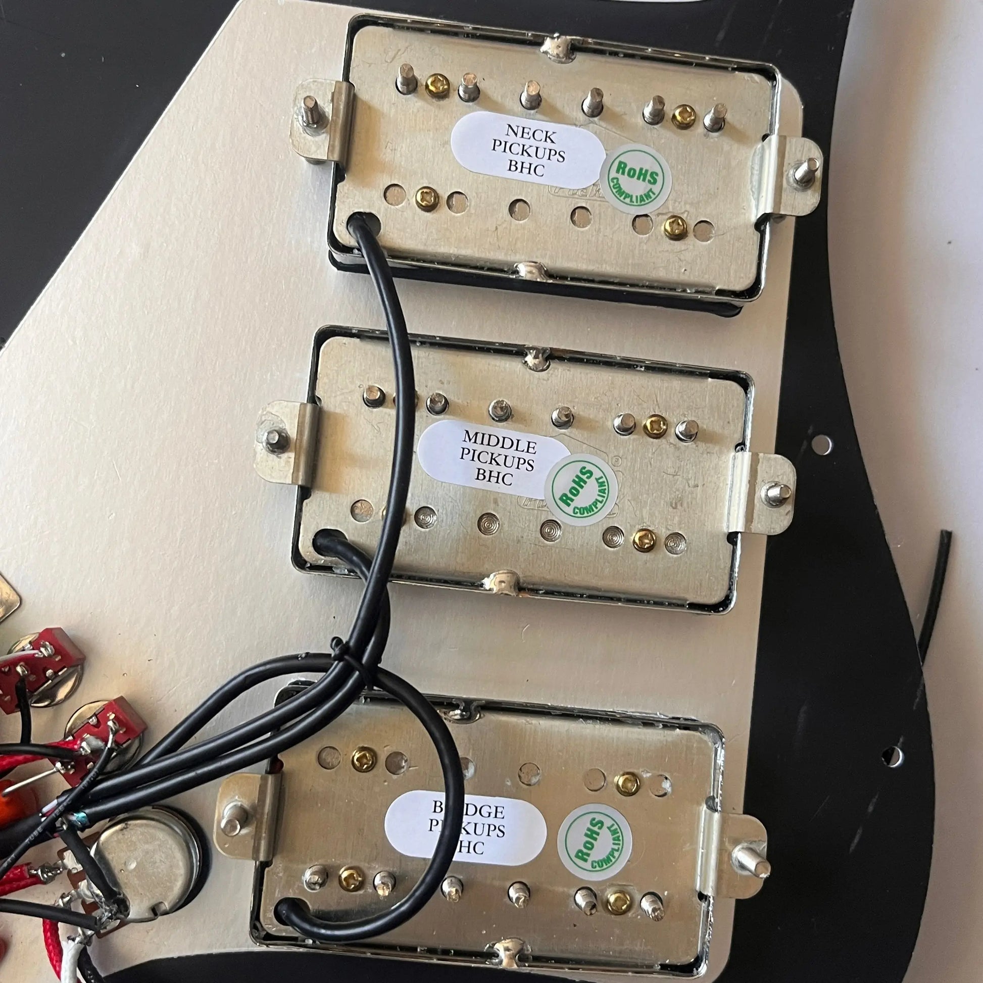 Black HHH Guitar Stratocaster Strat Style Loaded Prewired Pickguard, Multi Switches Wiring