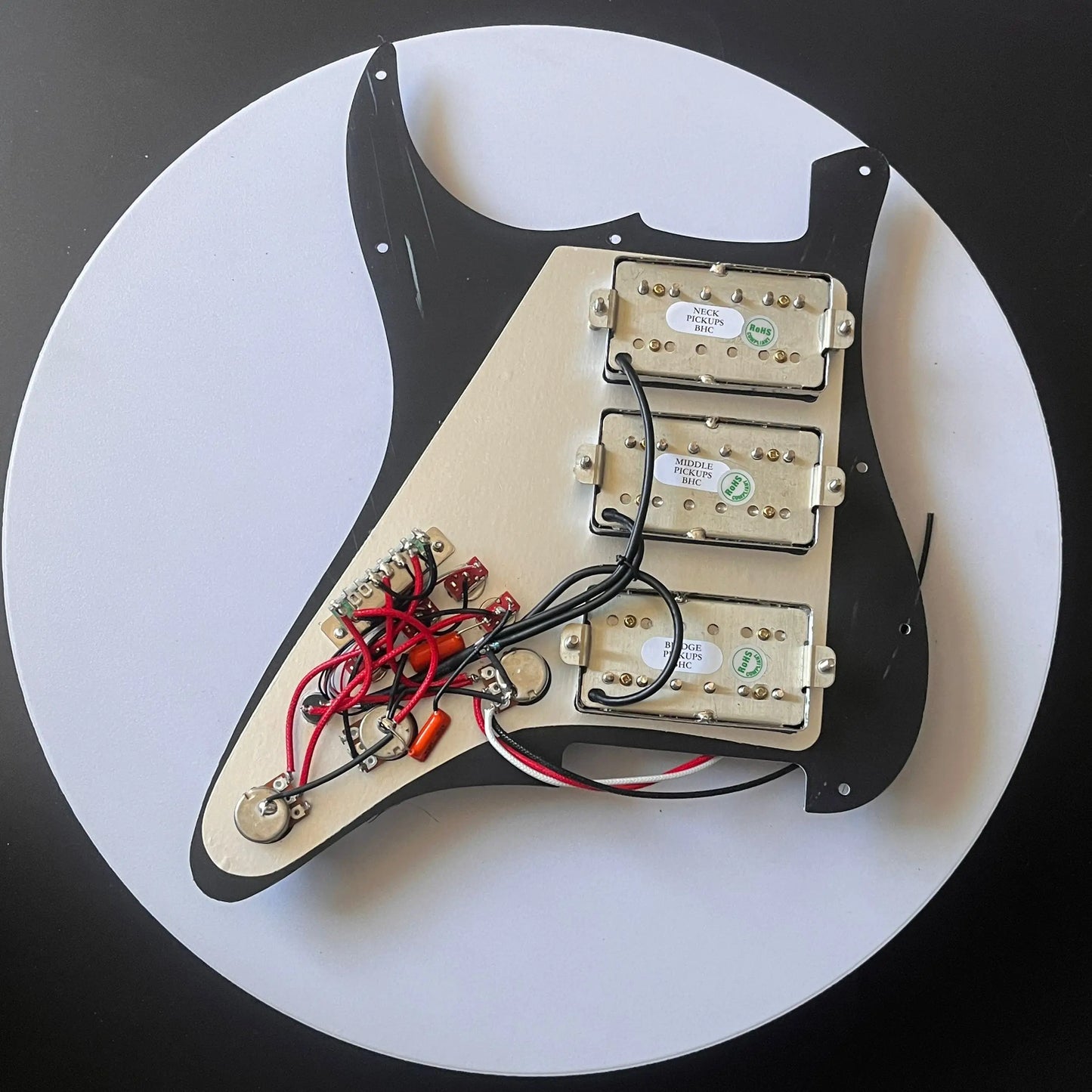 Black HHH Guitar Stratocaster Strat Style Loaded Prewired Pickguard, Multi Switches Wiring