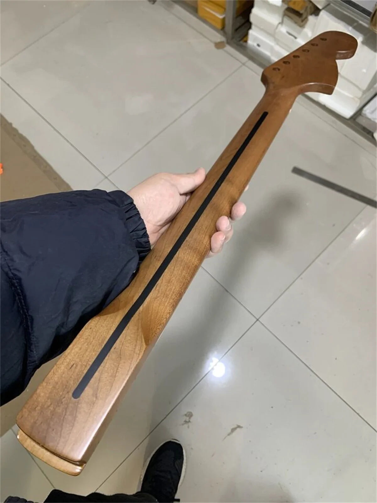 Reversed Headstock Roasted Maple Wood Stratocaster Strat Style Guitar Neck